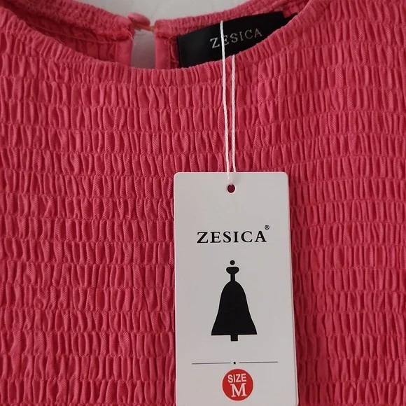 Zesica Pink Smocked Dress - Picture 3 of 8